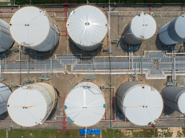 istock Aerial view of fuel storage tower 2148560163