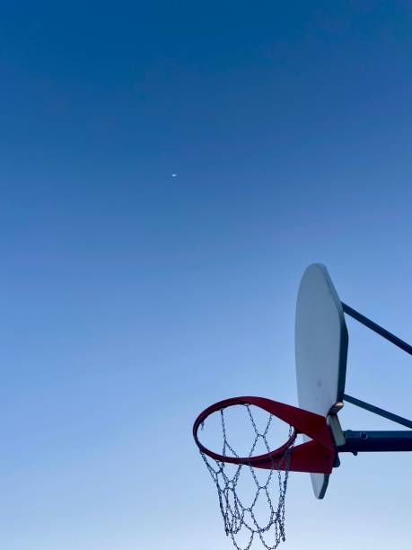 istock Basketball! Evening! Clear sky and crescent! 2148561248