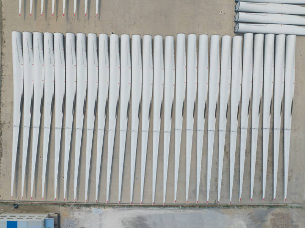 istock Wind turbine blades stored outdoors 2148563814