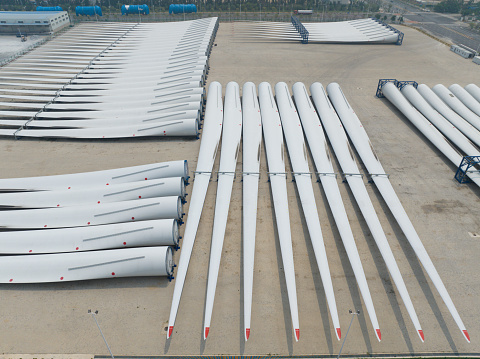 Wind turbine blade storage area
