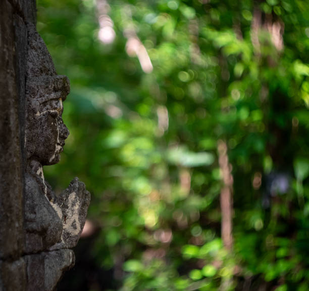 A group of monkey statues depicting the \