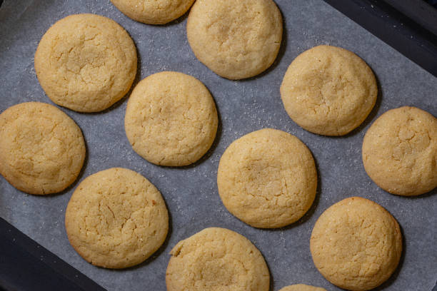 istock Delicious sugar cookies on wooden table, closeup 2148568351