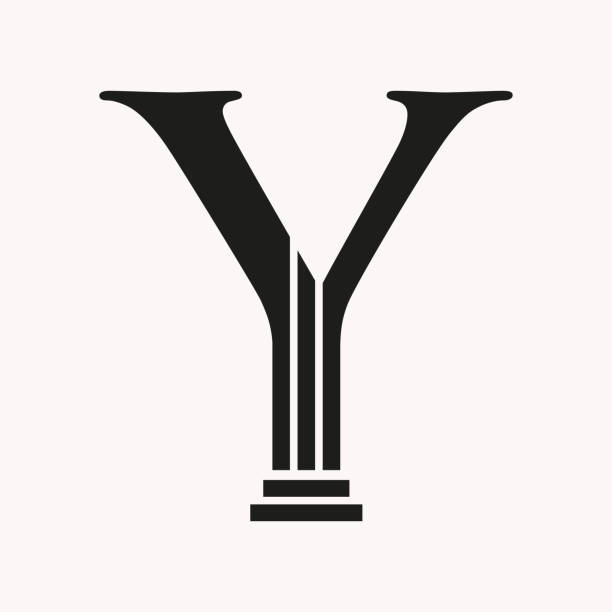 buchstaben-y-gesetz-logo-konzept mit säulensymbol - lawy stock-grafiken, -clipart, -cartoons und -symbole