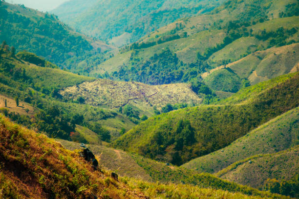The complex mountains of Nan Province. Natural views of the beautiful mountains of Nan Province.