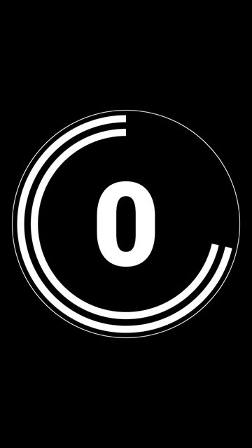 Simple animation showing a  5 times countdown timer on a black background