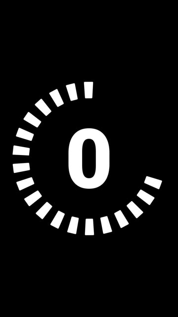 Simple animation showing a  5 times countdown timer on a black background