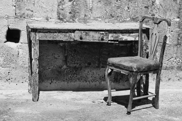 istock old wooden Chair and Table 2148573264