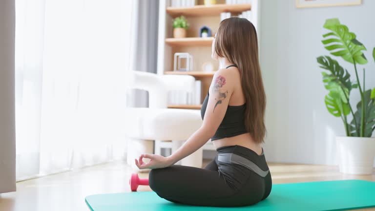 asian woman train and meditate