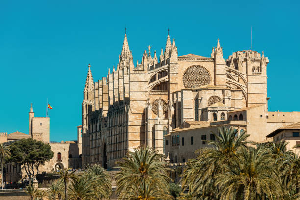 istock Cathedral La Seu under blue sky in Palma, Spain. 2148574086