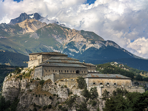 Old military fort of Victor Emmanuel in the mountains in France.