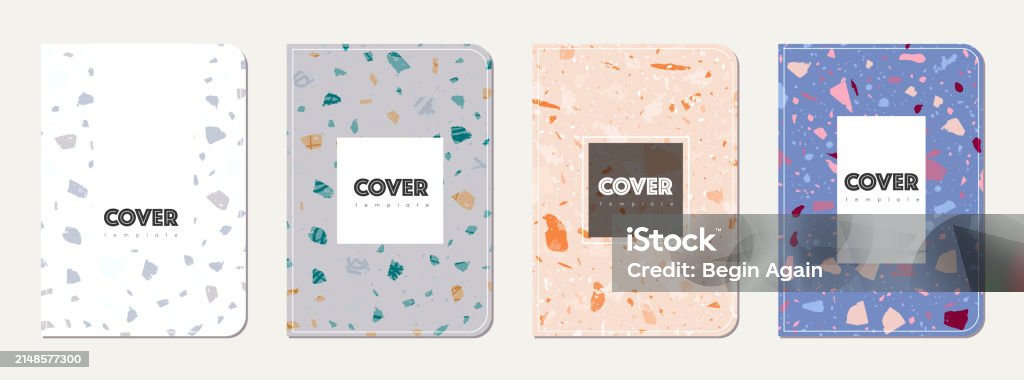 Note Cover Texture Note Book Cover Design Terrazzo Abstract Stock Illustration - Download ...