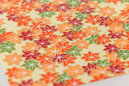 Chiyogami paper with Japanese maple pattern