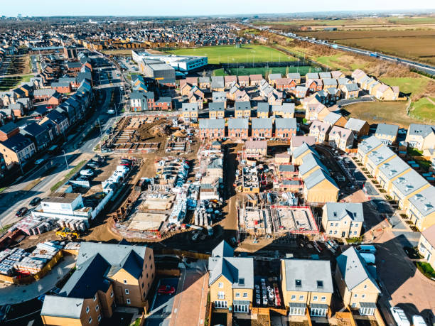 istock Drone view of new housing development being built in the UK 2148582795