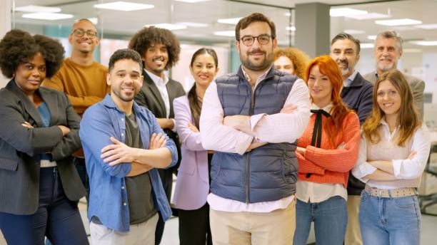 istock Work team of a coworking with boss leading them 2148582872