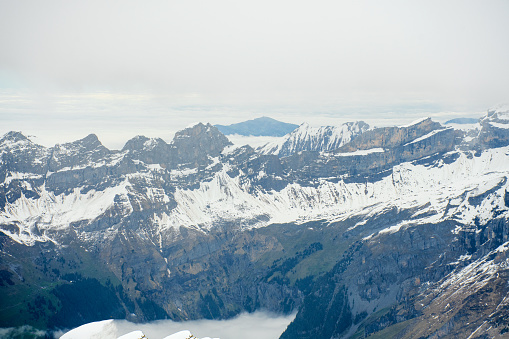 A Grand panoramic view of the Alps mountains at Titlis Switzerland