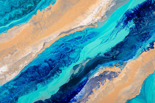 istock Natural luxury abstract fluid, liquid art painting. Tender, modern futuristic, dynamic artwork. Drawing by alcohol ink, paints. Mixed style illustration. Gentle painting background in a light color. 2148583770