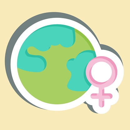 Sticker Women Day. related to Woman Day symbol. simple design illustration