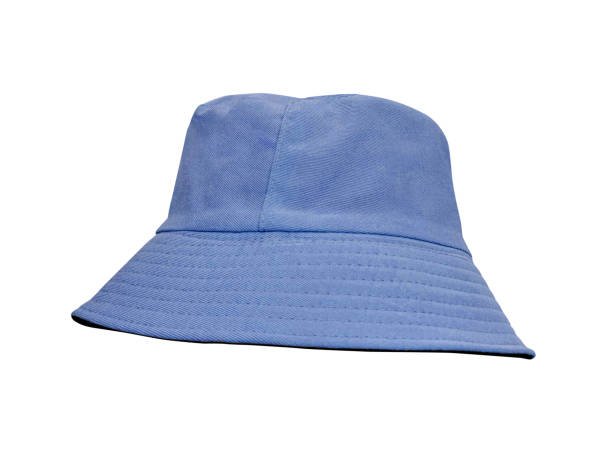 istock blue bucket hat Isolated on a white background 2148587996
