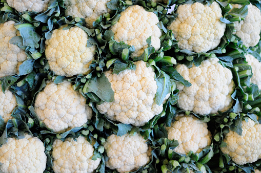 Stack of Fresh Cauliflowers