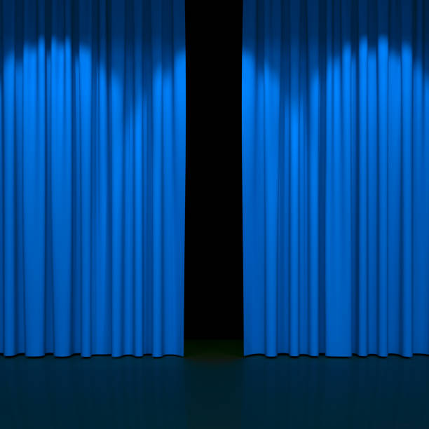 istock Luxury stage or windows curtains, realistic 3D illustration 2148592846