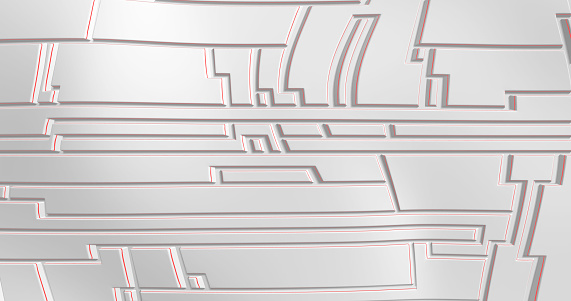 A white rectangle with parallel red lines, reminiscent of an engineering pattern. Vector illustration