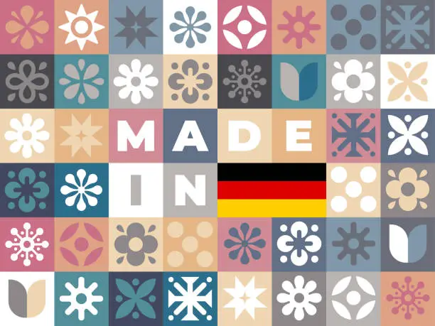 Vector illustration of Mosaic Pattern Design for Made In Germany