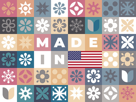Mosaic Pattern Design for Made In United States