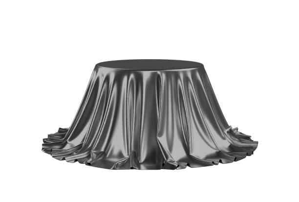 istock Round box covered with satin fabric. 3D illustration 2148594820