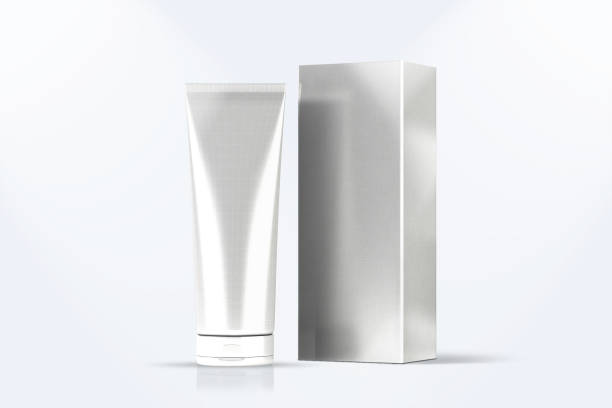 istock Cosmetic Tube with Box Mockup: 3D Rendering on Isolated Background 2148595470