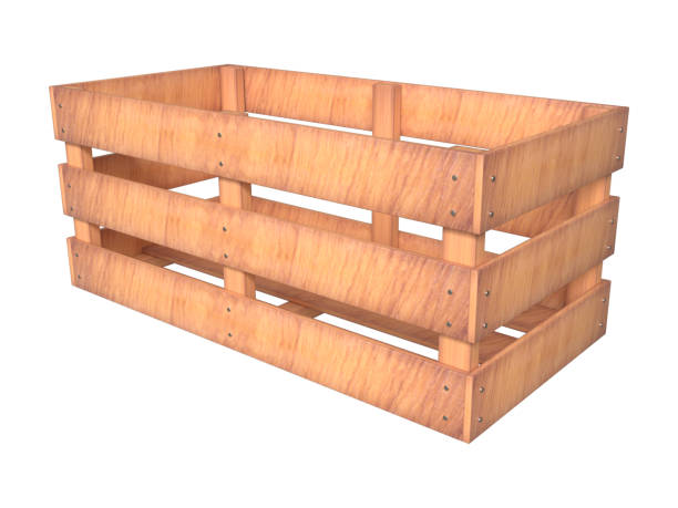 3d storage wooden box or crate, Realistic empty wood box for food, vegetable etc.