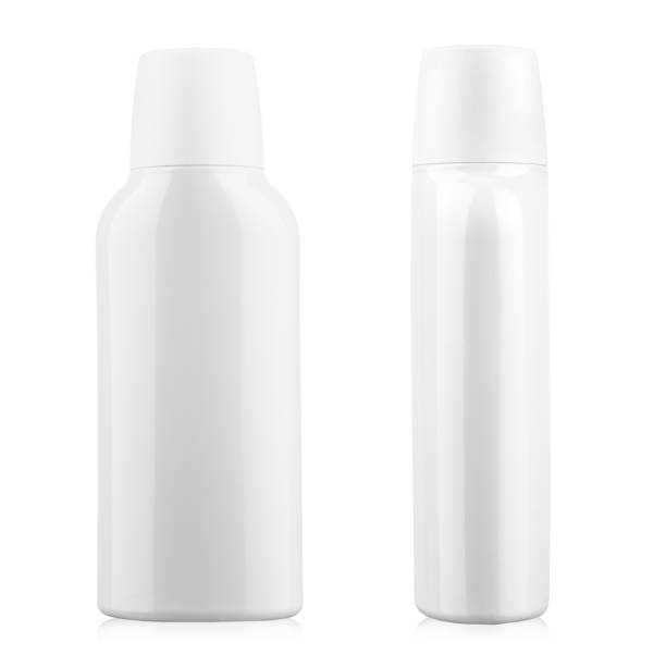 istock White plastic bottle for shampoo or mouthwash isolated on white background. Two angles. 2148598931