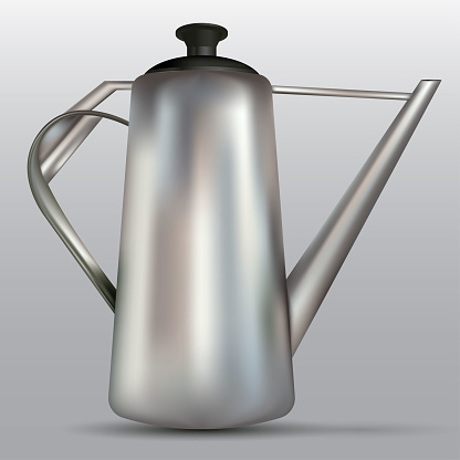 Realistic vector illustration of a Thai Milk Tea pot, Teh Tarik, Pulled Tea with stainless material