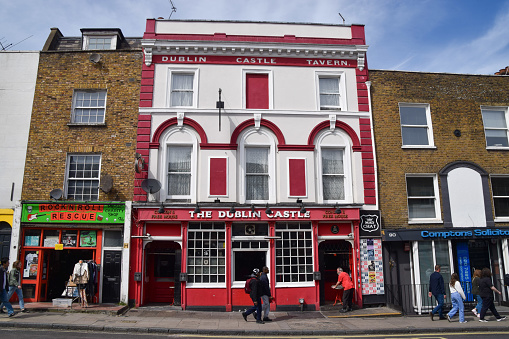 London, UK - April 14 2024: exterior daytime view of the Dublin Castle music venue in Camden.