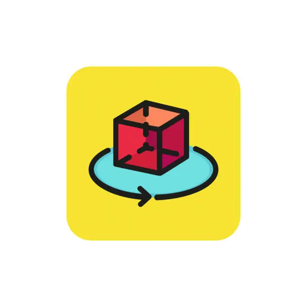 Vector illustration of Rotating cube icon