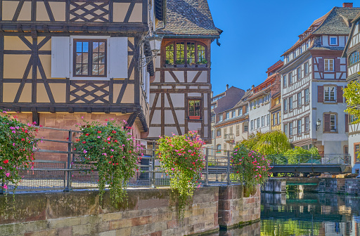 Strasbourg, France,  the colorful medieval half timbered houses of the old town