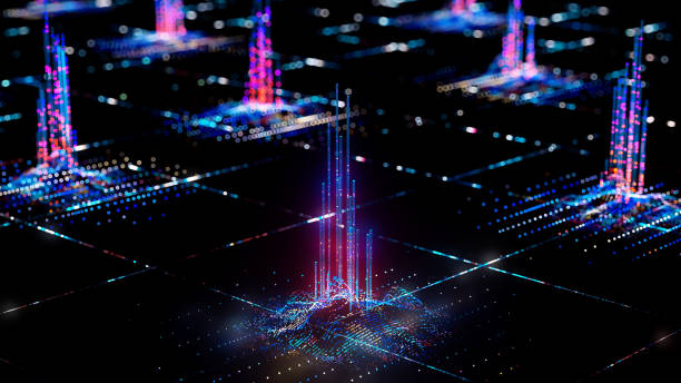 The abstract futuristic digital landscape