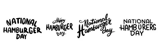 Vector illustration of National Hamburger Day text