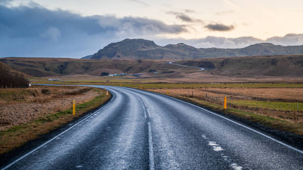 istock Curvy road through land and mountain in Iceland 2148614521