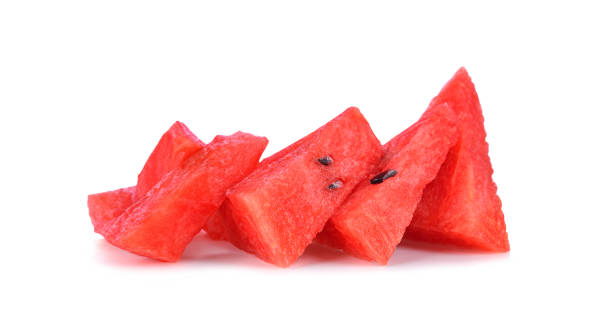 istock Slices of watermelon isolated on white 2148615776