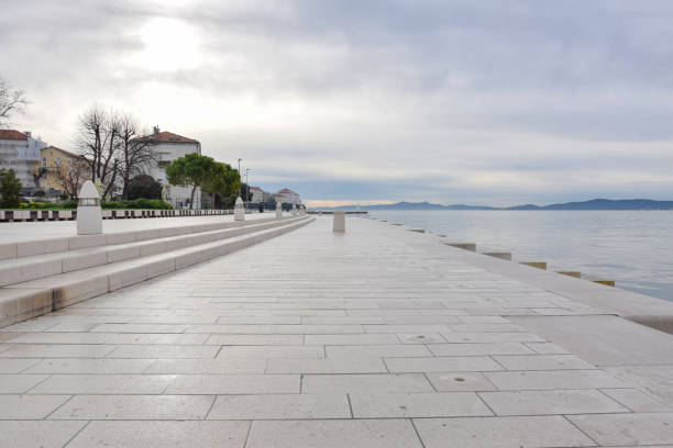 istock Sea organs at Zadar city with empty waterfront 2148617339