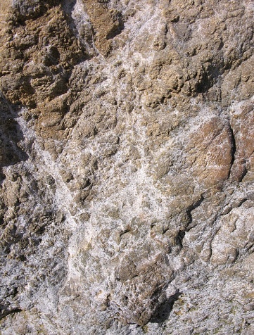 White residue on large rock