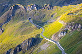 Großglockner-Hochalpenstraße mountain pass road. Famous tourist attraction and breathtaking scenic road in Austria.