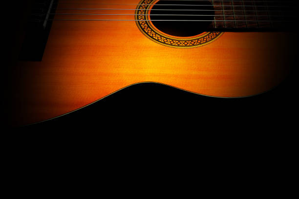 istock Acoustic guitar. Classical spanish guitar closeup 2148621223