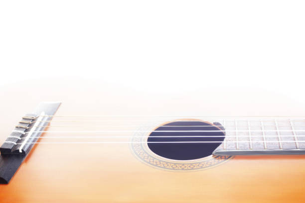 istock Acoustic guitar strings. Classical guitar close up 2148621224