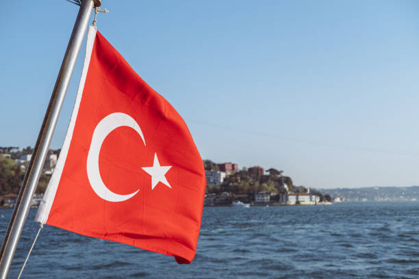 istock Turkish flag on the ferry to the Bosphorus. 2148622737