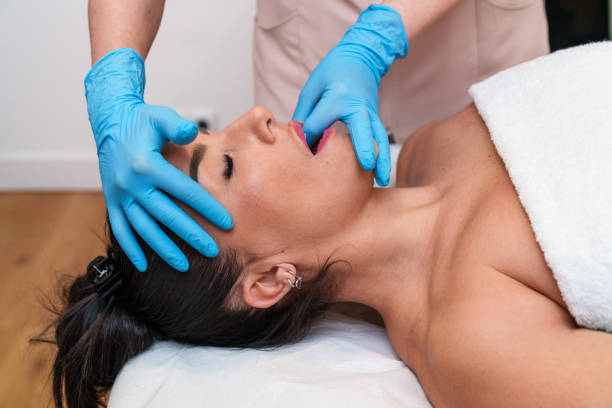 istock Effective TMJ Stretching and Traction Therapy for Jaw Relief 2148626280