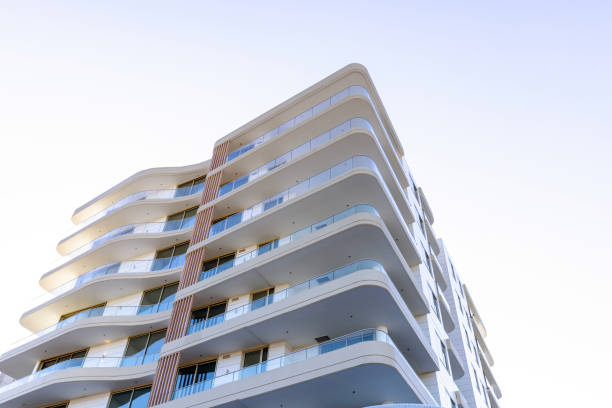 istock Brand new, modern apartment building, background with copy space 2148627919