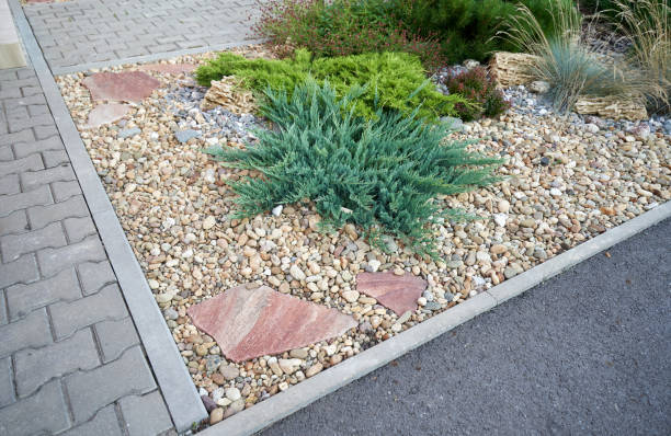 istock Decorating a small flower bed in the garden with stones 2148629291
