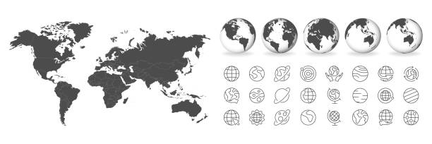 illustrazioni stock, clip art, cartoni animati e icone di tendenza di planet earth. earth day. the earth, world map. vector illustration - 11275