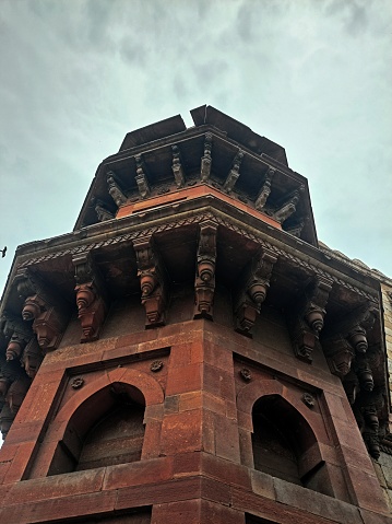 Bottom to top view of old fort minar .